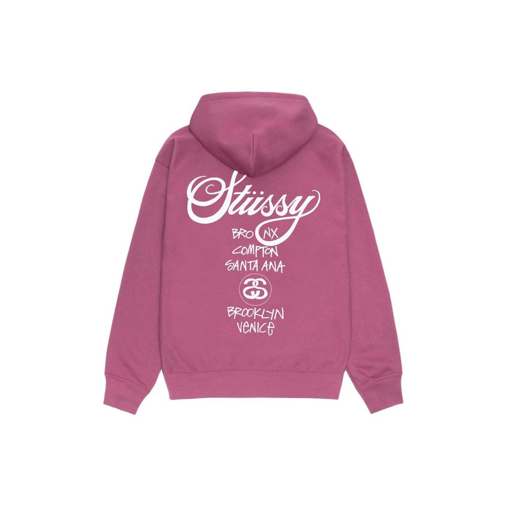 Stussy SS24 World Cruise Collection Logo Printed Pattern Zippers Long Sleeved Fleece Lined Hooded American Vintage 3973860