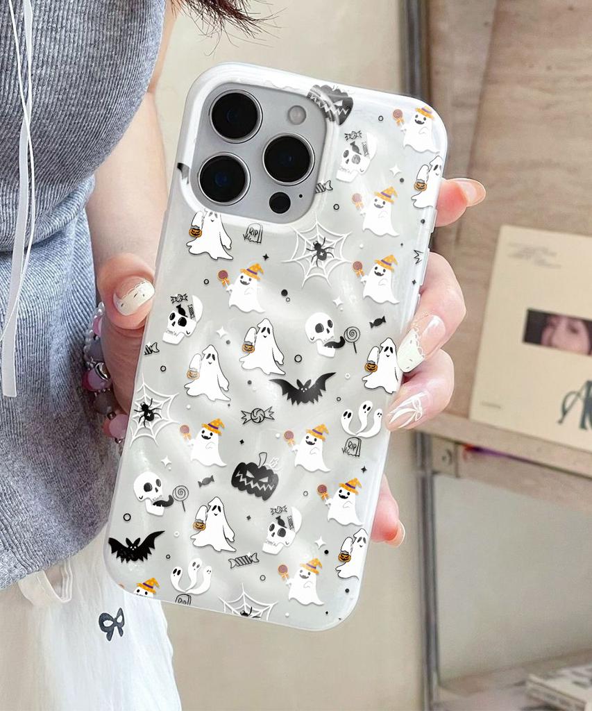 Чехол для Apple iPhone 17 11 15 Pro Max 14 Plus 13 12 16 Ударопрочный Защитный Чехол Силиконовый Funda Чехол для Телефона Хэллоуин Мультяшный