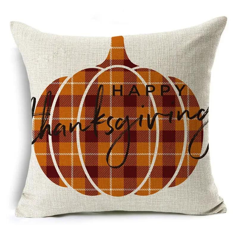 Thanksgiving Pillowcase Hello Autumn Sofa Car Pumpkin Cushion Cover Home Decoration 4545