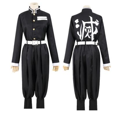 Аниме Demon Slayers Kimetsu no Yaiba Косплей Костюм Топ Куртка Брюки Черная команда Унисекс Униформа Комплект Хэллоуин Рождественская одежда