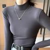Женская водолазка с длинным рукавом, новая коллекция 2025, универсальная, прилегающего силуэта, тонкая, скрывающая недостатки фигуры, для осени и зимы.