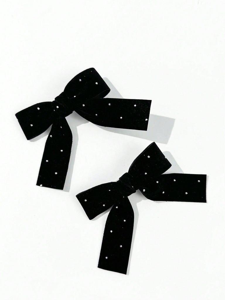 2 pieces of women's solid bow hair clips suitable for daily wear, weddings, music festivals, bow hair accessories