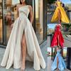 Spring & Summer 2025 Women's One-Shoulder Tube Top Slit Swing Dress