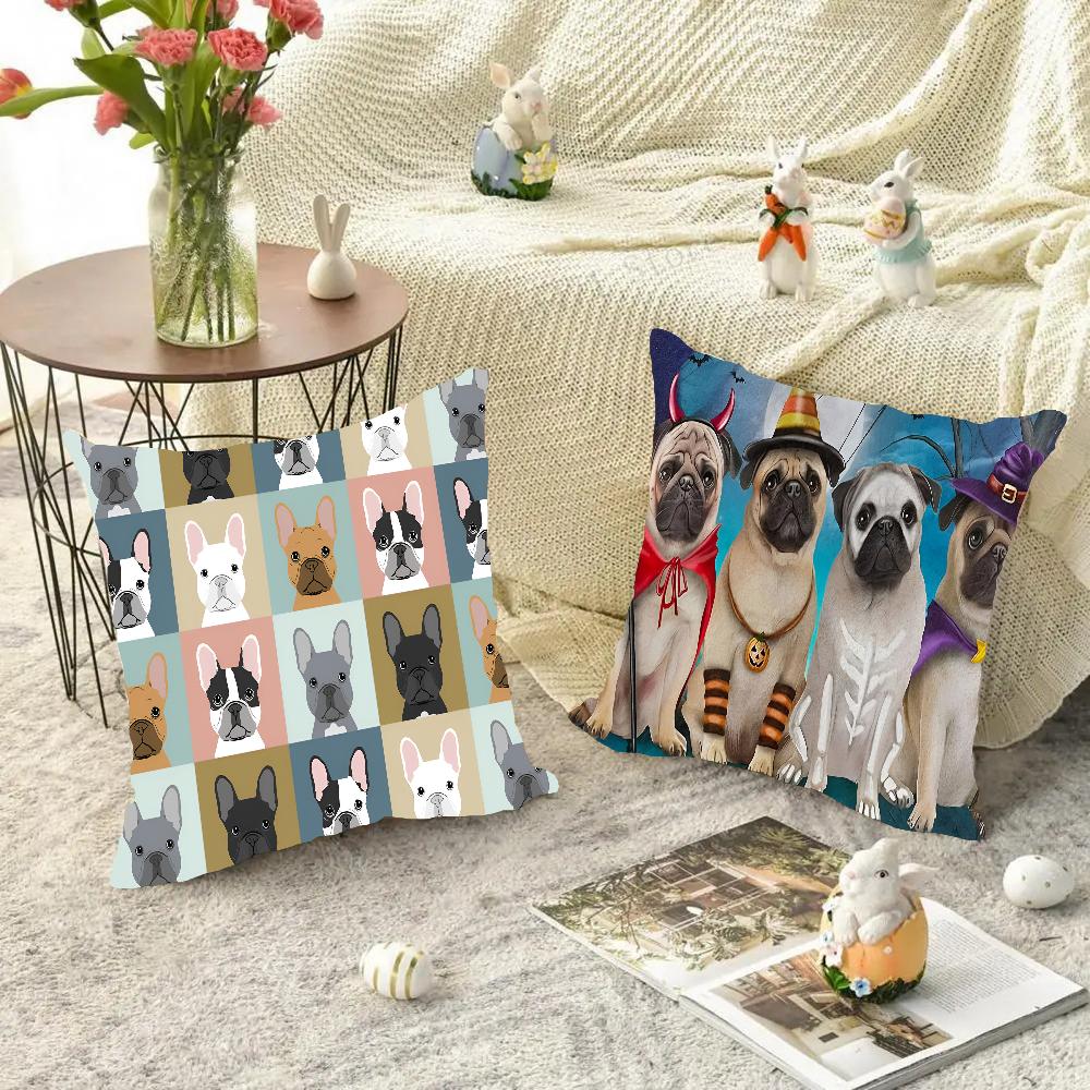 Чехол для подушки для ванны с бульдогом, квадратная подушка, спальня, диван, подушка для отдыха и комфорта, автомобиль, гостиная, домашний декор