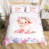 Pink Pig Bedding Set King Queen Sleeping Pig Duvet Cover For Kids Boys Girls Kawaii Animals Comforter Cover With 2 Pillowcases