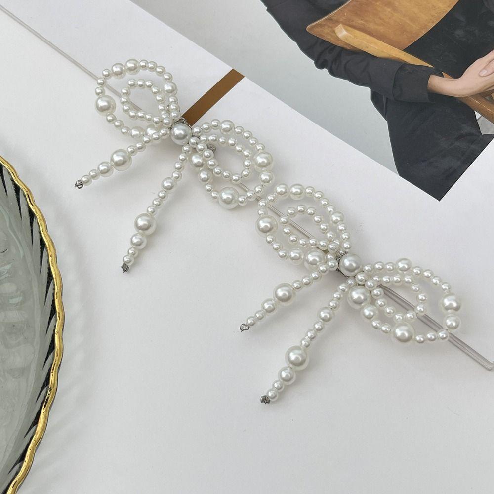 Tassel Pearl Bow Brooch Detachable Fixed Clothes Pin Trouser Leg Decorative Brooch Loose Jeans