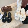 Internet Celebrity Bow High Heel Slippers Women's Summer Wear 2025 New Non-slip Heightening Thick Bottom Sandals