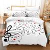 Music Note Quilt Pillowcase 2 or 3 Pieces of Music Bedding Set Single Bed Double Bed Full Size Bedding Suitable for Girls, Boys and Musicians Room
