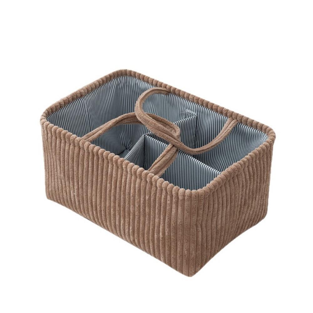 Solid Color Compartment Storage Basket Large Capacity Mommy Bag Sundries Storage Basket for Home