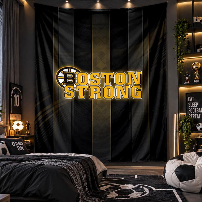 Wall Hanging Tapestry Boston Bruins Print Cloth for Living Room Bedroom Home Decor