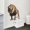 3D Реалистичная Наклейка на Стену Рычащий Лев Самоклеящаяся Съемная для Спальни Гостиной Прихожей Декорация Фона