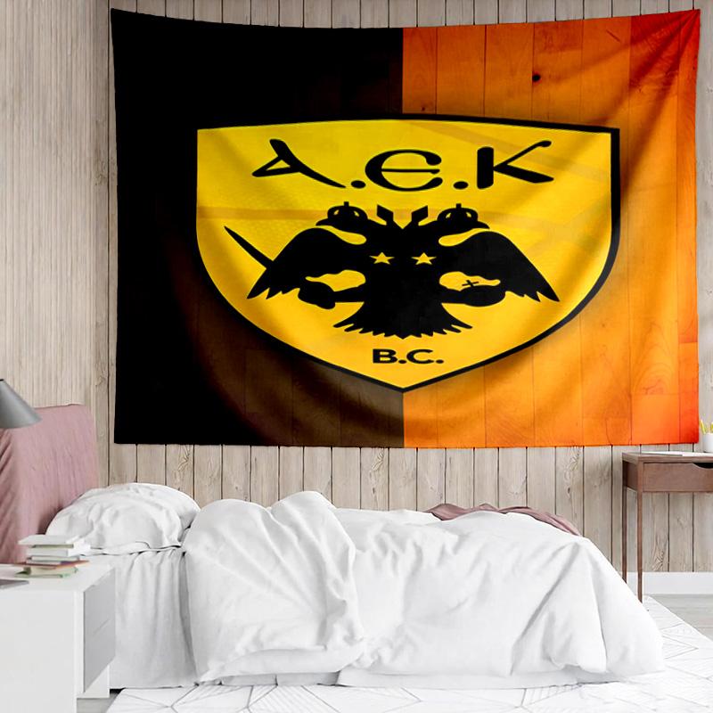 1PC Aek Football Crest Tapestry, Unique Design Tapestry, Suitable for Bedroom,Livingroom, Playroom,Heartwarming Holiday Gifts