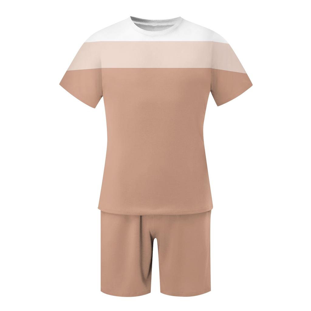 Мужские однотонные шорты с короткими рукавами и открытыми плечами, дышащий мужской повседневный комплект из 2 предметов