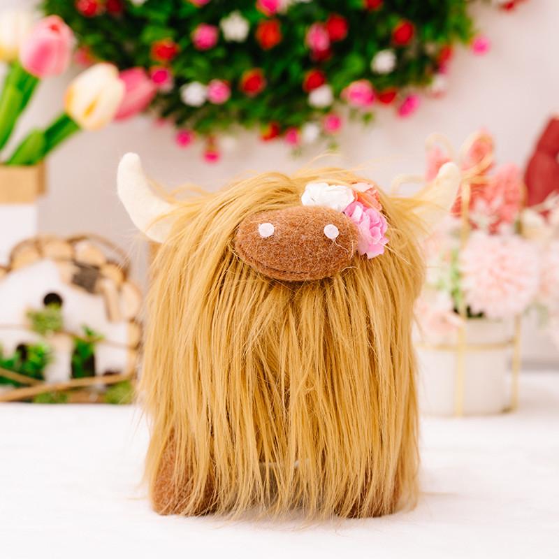 Плюшевая шотландская корова, мягкая игрушка, реалистичная мягкая игрушка для детей и домашнего декора