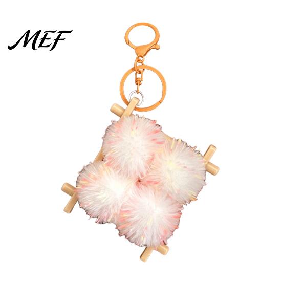 Food Shaped Decor Fermented Bean Curd Plush Keychain, Fluffy Doufu Bag Keychain Pendant Charm with Keyring, Backpack Handbag Purse Decoration
