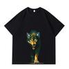 DTG Print Hungry Wolf Series Printed Men's and Women's T-shirts Summer Leisure Versatile High Street Fashion Brand Loose Men's and Women's Tops