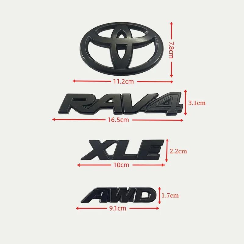 4 шт. Матовый черный АБС-НАКЛАДКА логотип Шильдик для 2019 - 2024 TOYOTA RAV4 XLE XLE LIMITED НАБОР ШИЛЬДИКОВ Наклейка на багажник Автоаксессуар