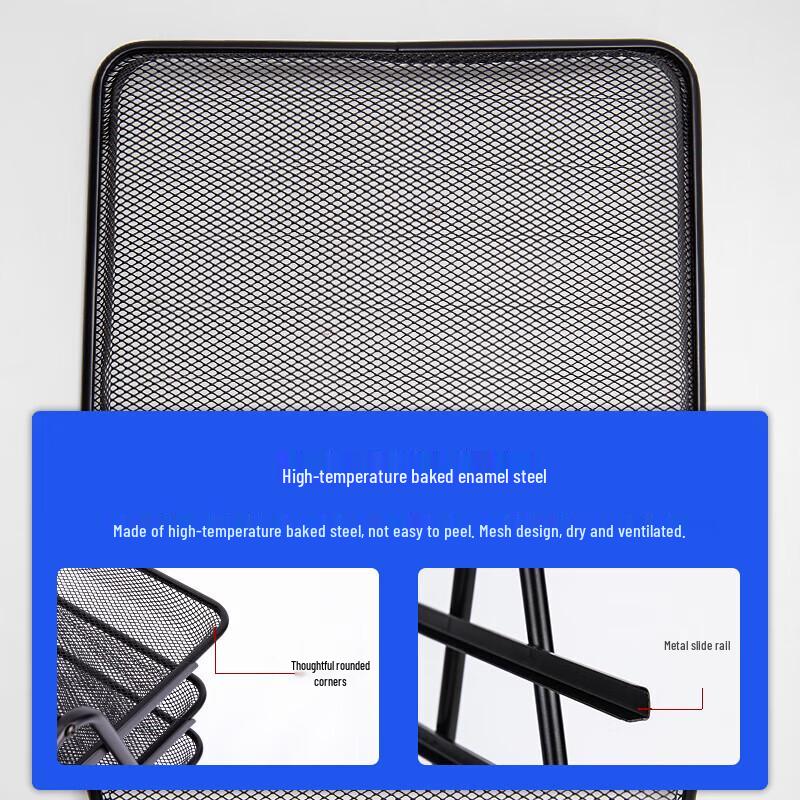 Deli 3-Tier Metal Mesh Desk File Organizer