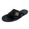 241666 Tong Sandals Leather Sandals Black Leather Women Used