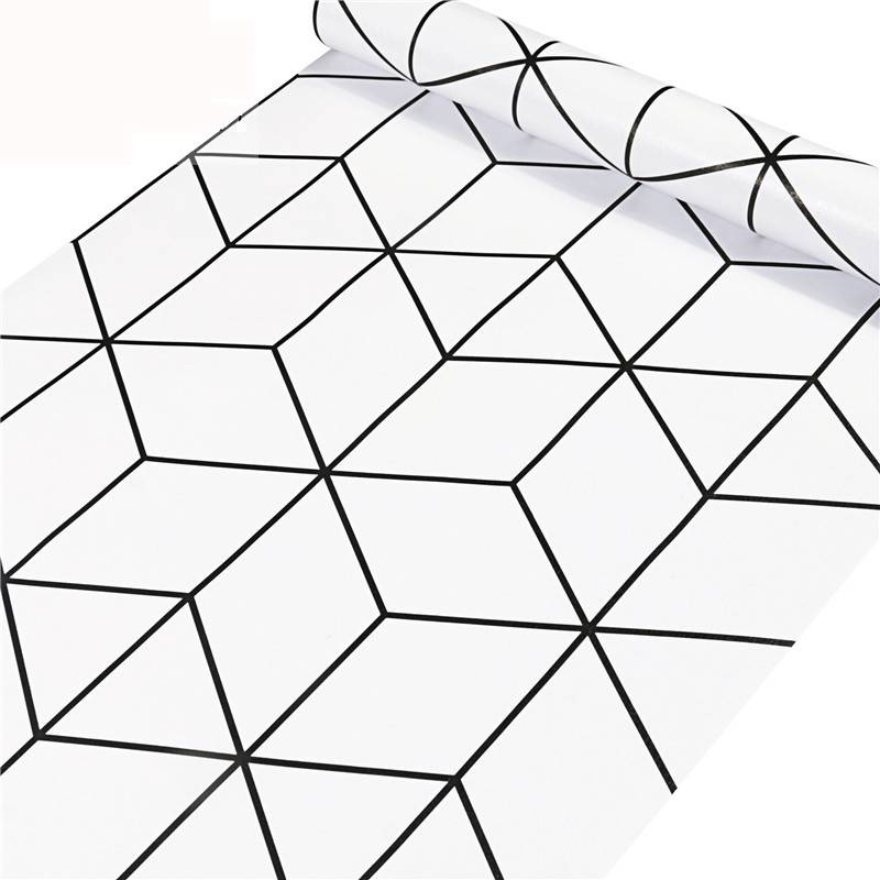 Haohome Черно-белые геометрические настенные покрытия, отклеивающиеся и приклеивающиеся, шестиугольные, самоклеящиеся обои, рулон для обивки ящиков для домашнего использования