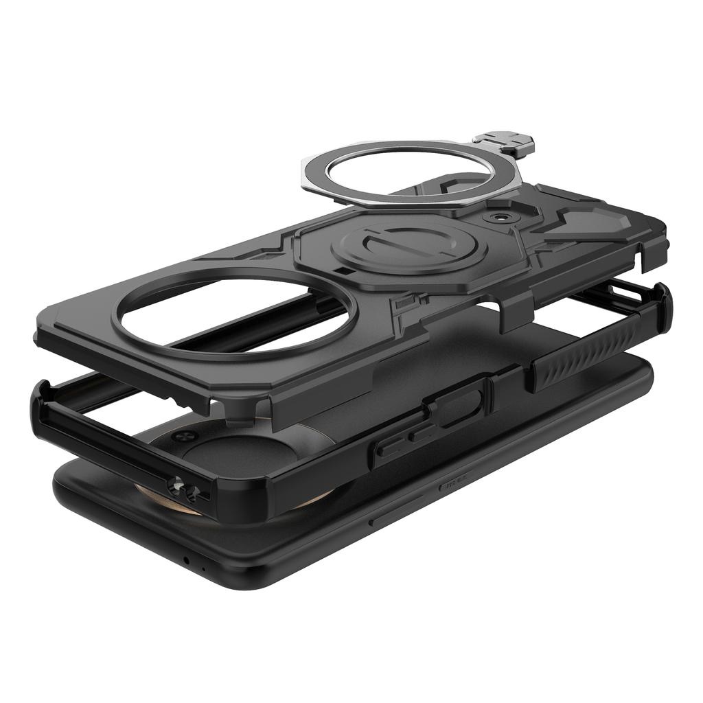 For Honor X60 5G/X9c Smart 5G Magnetic Case Rotating Metal Kickstand Shockproof PC+TPU Phone Back Cover