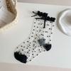Women's Transparent Polka Dot Stockings with Bow – Japanese Style
