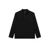 Casual Comfortable Business Long Sleeve Polo Shirt Men Tops Black F11M112202F-BK