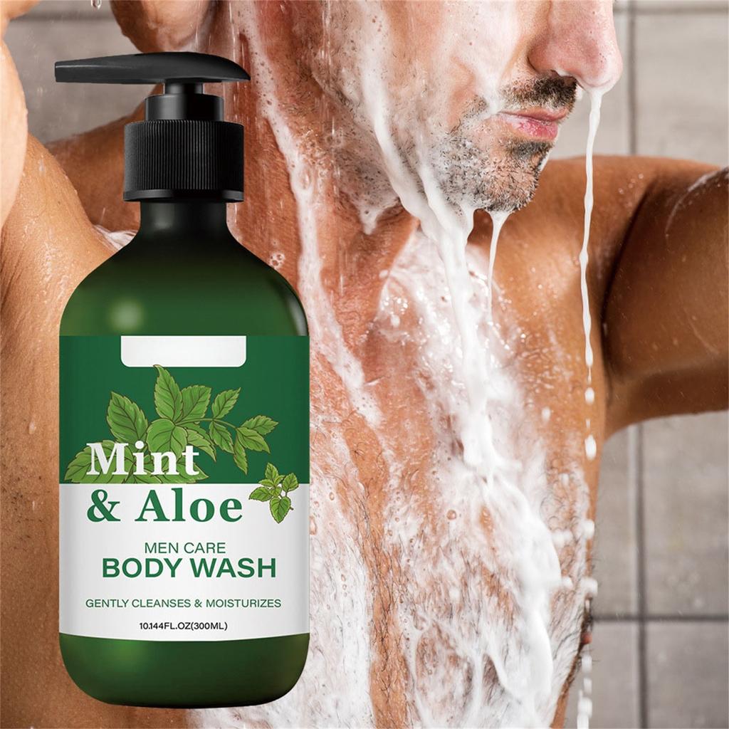 Menthol Aloe Soothing Body Wash Oil Control Moisturizing Shower Gel 300ml
