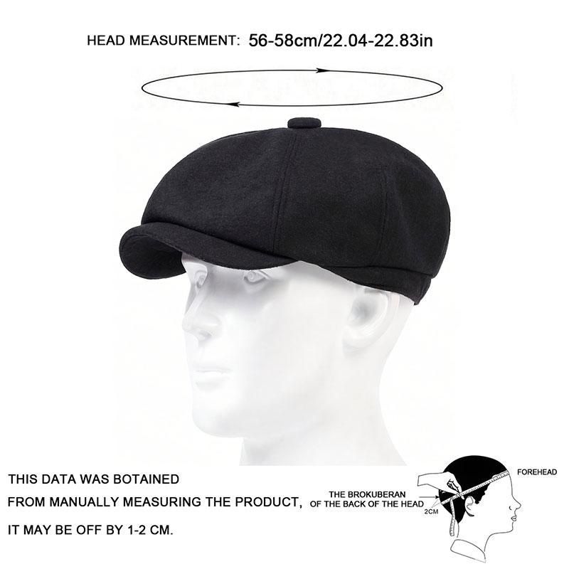 Solid Color Wool Newsboy Hat Men Peaked Cap Leisure Taxi Driver Hats Classic Beret Caps for Women