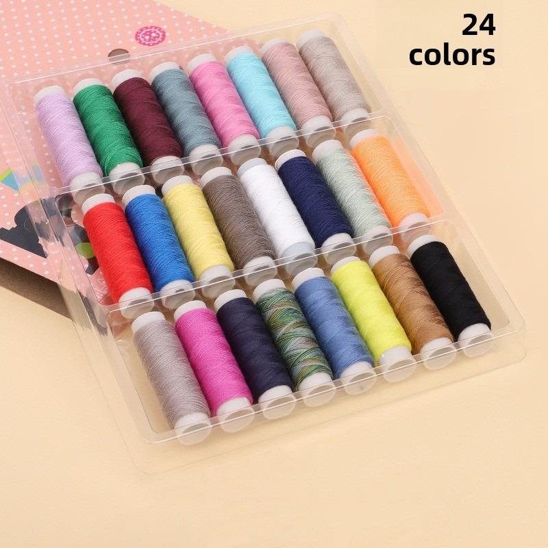 Нитки для бытовых швейных машин, швейные нитки с маленькой осью, швейная коробка, нитки для ручного шитья, коробка для самостоятельного шитья, 39 цветов