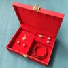 Velvet Golden Jewelry Set Storage Box Red Bracelet Necklace Gift Case  Home