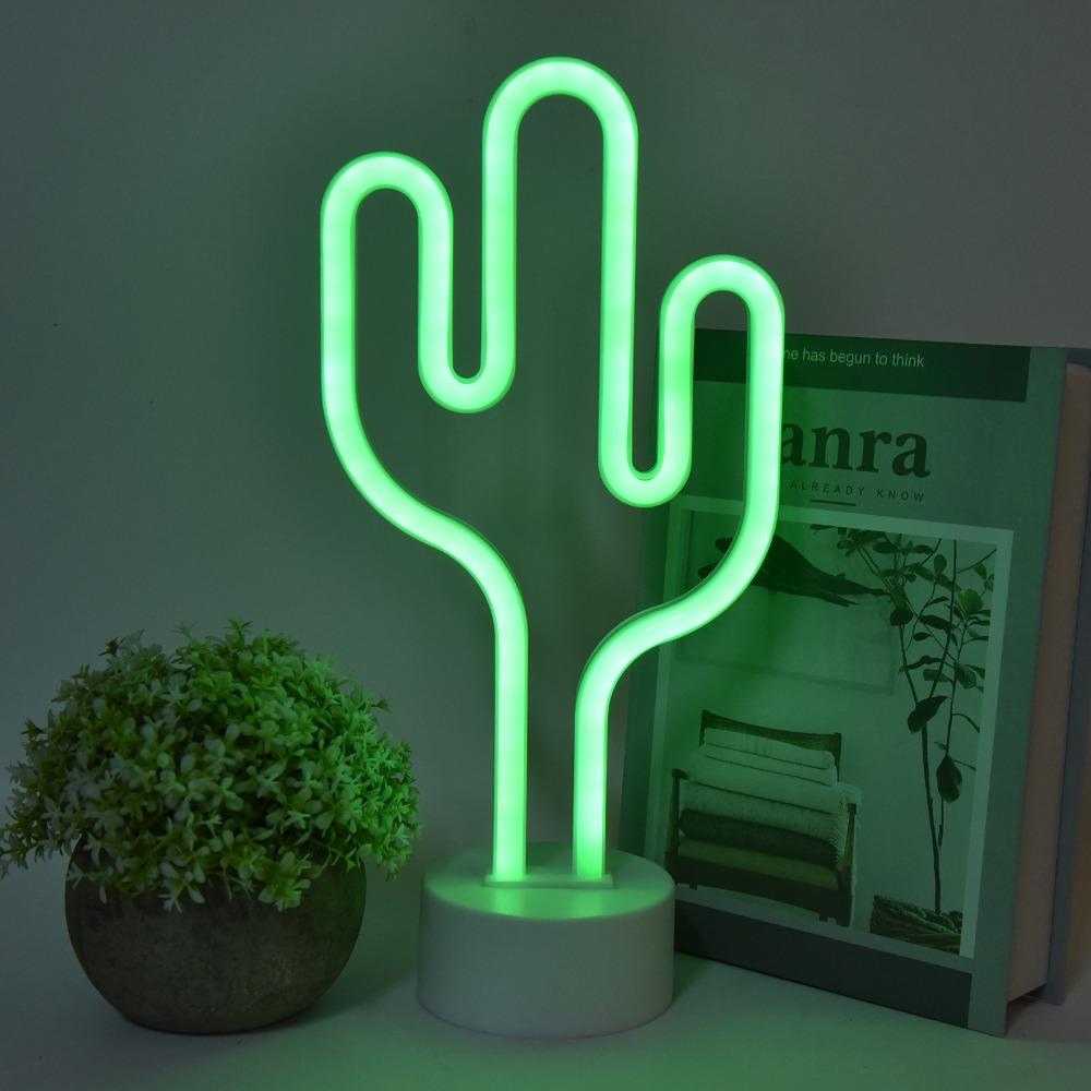 Battery Operated Neon Night Light Green Light LED Neon Lamp Durable Neon Sign  Wall Decoration