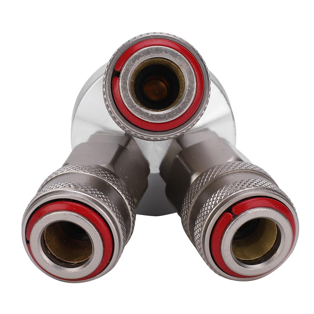 3 Way Connector Chrome Plated Pneumatic Component Carbon Steel G1 2in Thread Quick Coupler