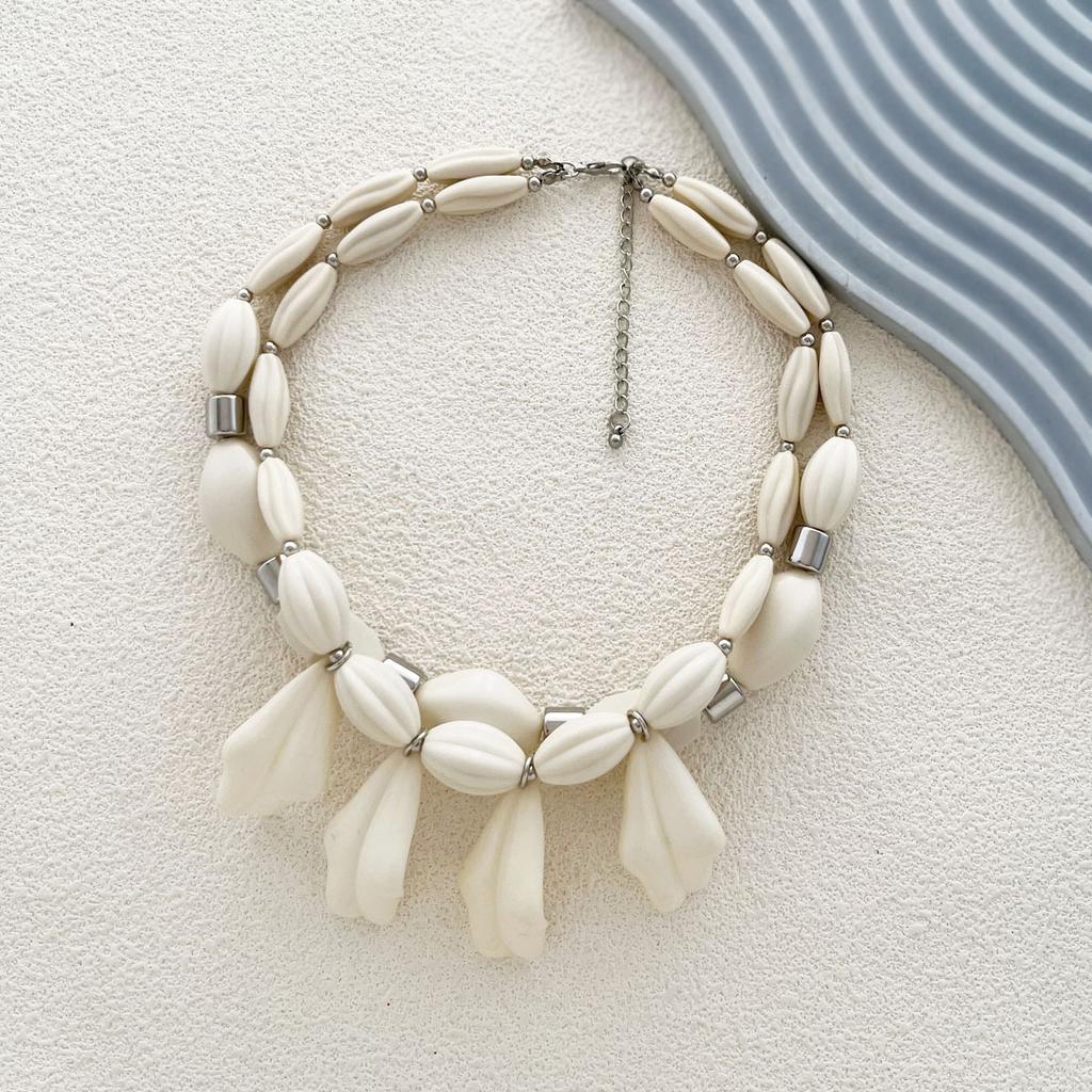 Персонализированное богемное двухслойное многоцветное геометрическое ожерелье из смолы, преувеличенный атмосферный повседневный стиль