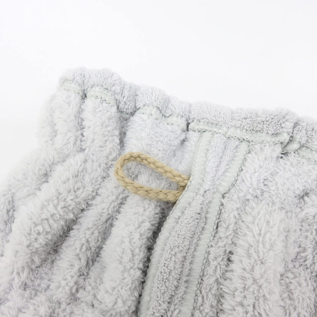 Полотенце для сушки волос Towa, тюрбан из микрофибры, быстросохнущая повязка для волос, серая, 20x17 см, мягкая шапочка для волос для ванны, широкая, для мытья лица