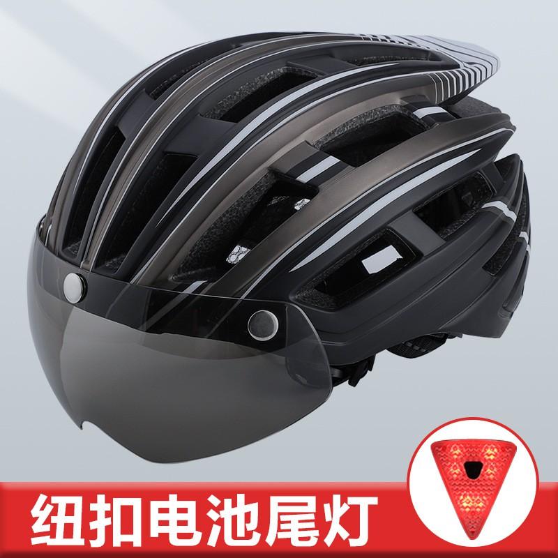Magnetic Goggle-Compatible Cycling Helmet With Rear LED Light Road Bike Riding Adults Unisex