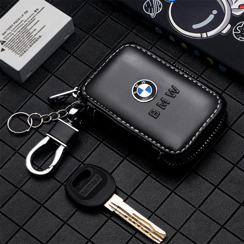 YSD4156 Car interior Key Bag Cover Case Leather Keys Organizer Zipper Car Key Chain Wallet For BMW M F25 F26 F15 F16 E90 E91