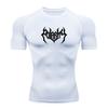 Men's Compression Fitness Sports T-shirt, Breathable Quick-Dry Gothic Heavy Metal Graphic Workout Tee for Gym Running At