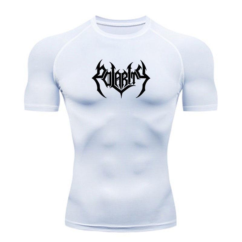 Men's Compression Fitness Sports T-shirt, Breathable Quick-Dry Gothic Heavy Metal Graphic Workout Tee for Gym Running At