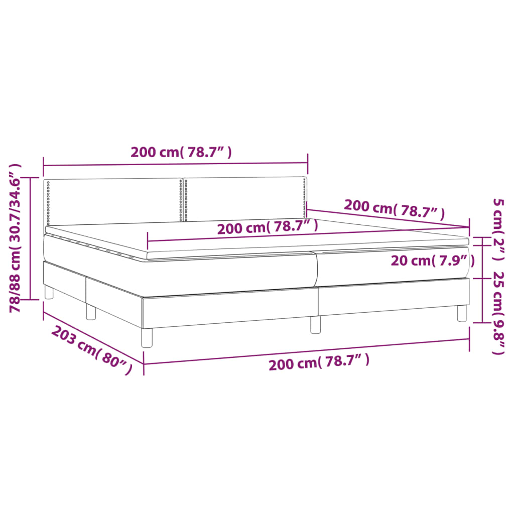 Vidaxl Łóżko Kontynentalne Z Materacem, Czarne, Ekoskóra 200X200 Cm