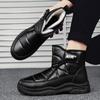 Новые зимние повседневные ботинки из хлопка средней высоты, теплые и водонепроницаемые зимние бархатные универсальные зимние ботинки 2024 года, новые мужские ботинки из хлопка, черные
