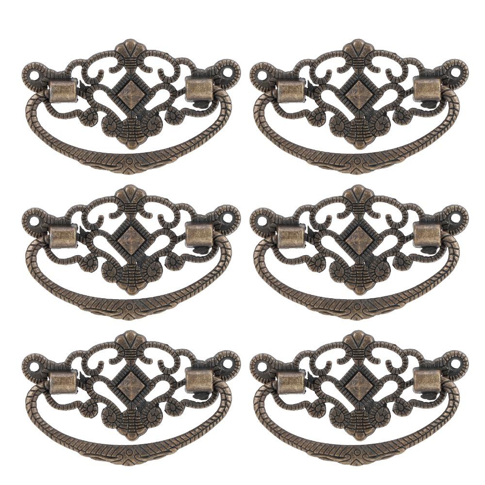 15pcs Antique Bronze Cabinet Pull Handles Zinc Alloy Drop Bail Pulls Kitchen Cabinet