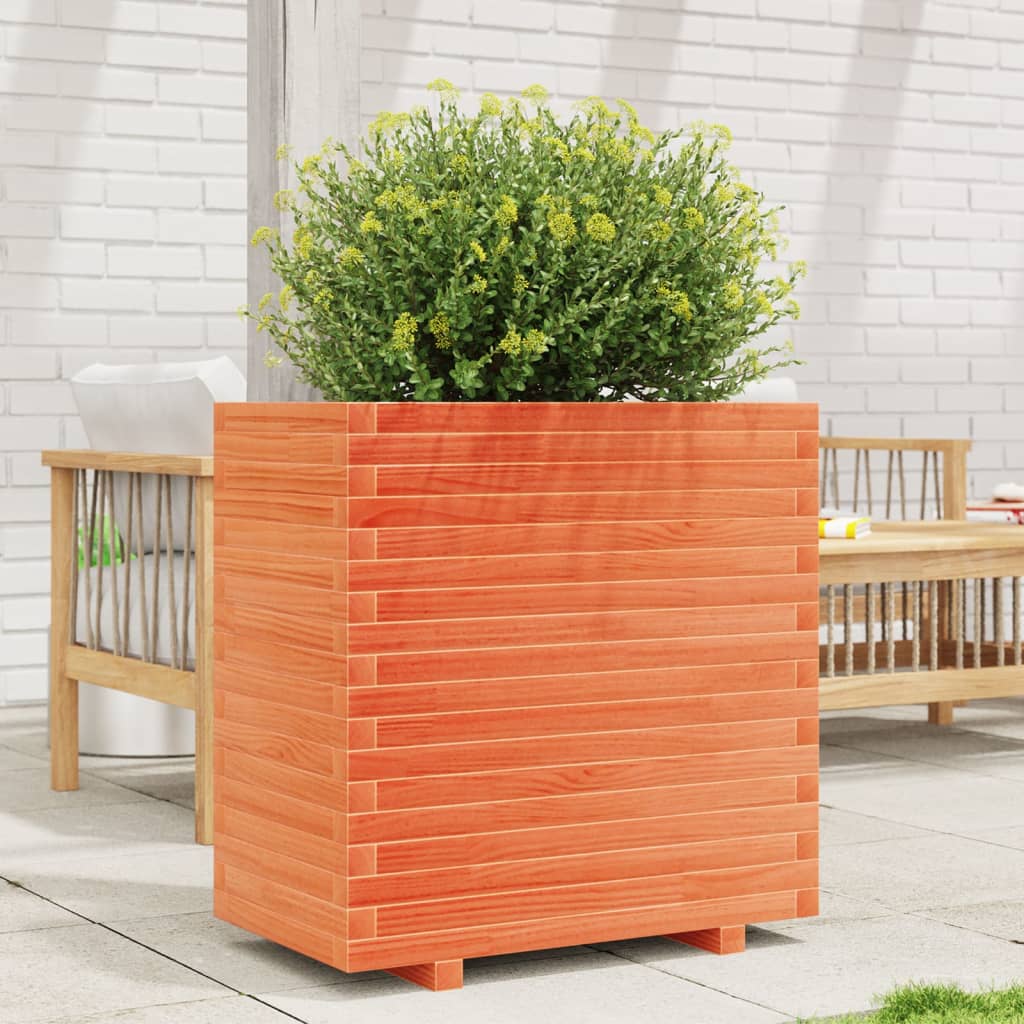 Plant Pot Wax Brown 70x40x72.5 cm Solid Pine Wood