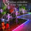 Indoor Wall Hanging Ornaments Solar Halloween Bat Garden Lights, Realistic Skeleton Pathway Decor, Waterproof LED 3D Bone Props Spooky Stake Light for