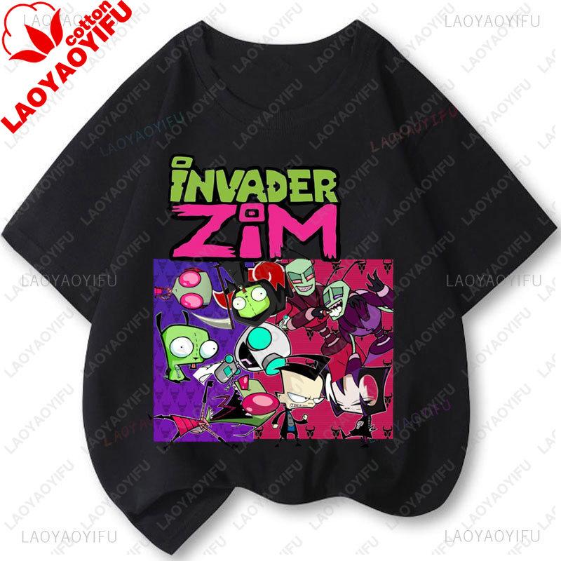 Cartoon Tv Invader Zim Tshirt Unisex Unisex Retro Cintage Popular Shirt Fashion Tee Kawaii Cute Creativity ShortSleeved Tops