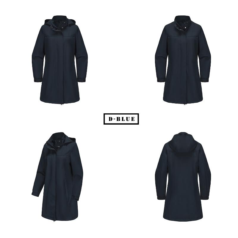 Весна и осень Съемный капюшон Водоотталкивающая ветровка Женская однотонная куртка с длинными рукавами Повседневная женская одежда