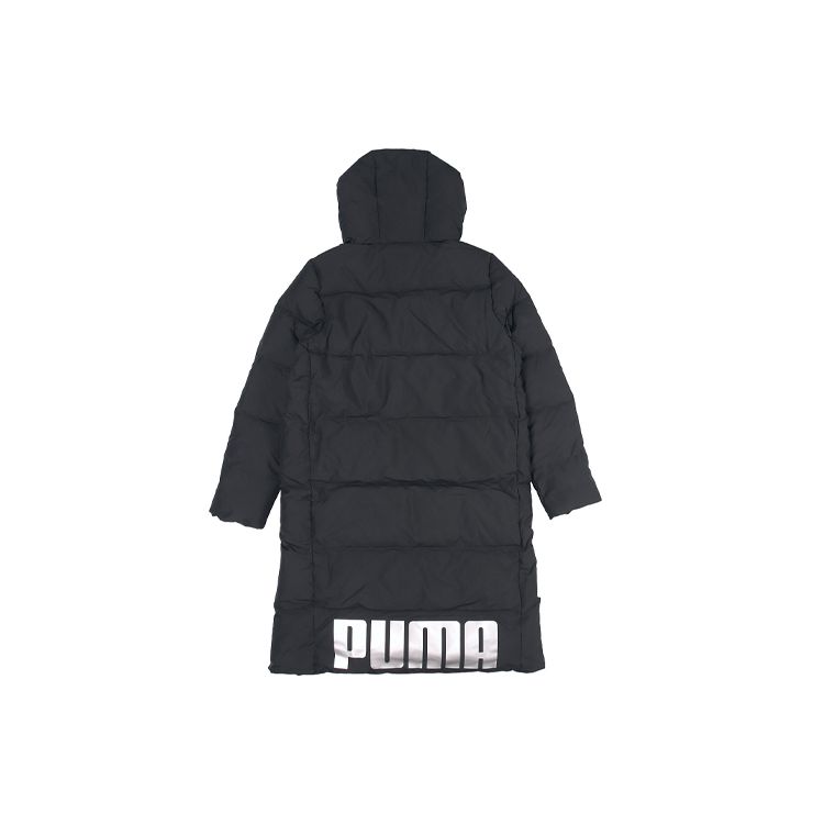 Puma Женская куртка-пуховик с длинным рукавом и логотипом на молнии с капюшоном, черная 585107-01