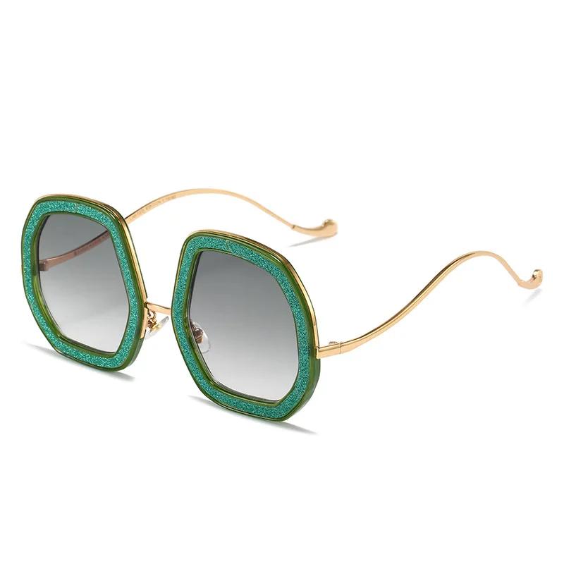 Солнцезащитные очки с большой оправой Кристальные Женские Охлаждающие Дизайнерские Женские Роскошные Очки От Солнца Femme Очки От Солнца Мужские