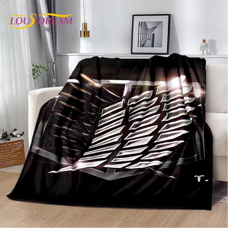 Мягкое плюшевое одеяло из японского аниме «Атака Титанов», фланелевое одеяло для гостиной, спальни, кровати, дивана, офиса