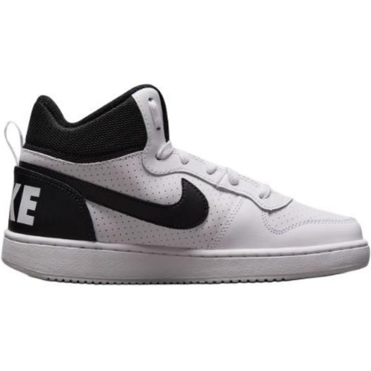Nike Court Borough Кожа Ткань Удобные Универсальные Нескользящие Амортизирующие Прочные Дышащие Кроссовки Мид-Топ Детские Кроссовки Детские Кроссовки 839977-101